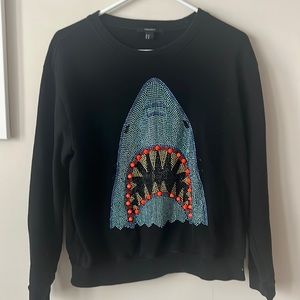 Bedazzled Shark Crewneck Sweatshirt